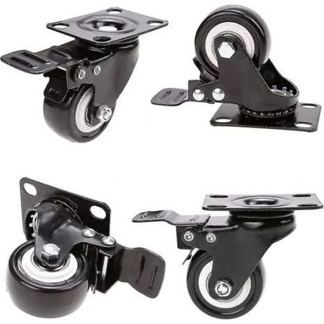 pair Svängbara hjul med broms 4 roues rotatives de 50 mm avec roues de meubles de frein TR (1/5)