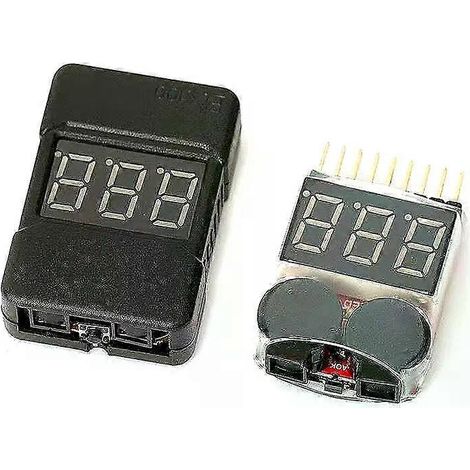 RC-Car-Zellenprüfer BB Ring Lipo-Akku Niederspannungsalarm 1-8S Spannungsanzeige Voltmeter Monitor mit Summer 27-38V (1/4)
