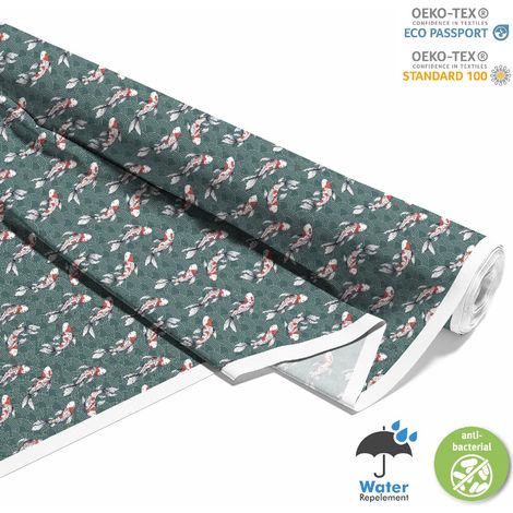 OUTDOOR DEKOSTOFFE OXFORD - Motiv Koi-Karpfen auf der Welle