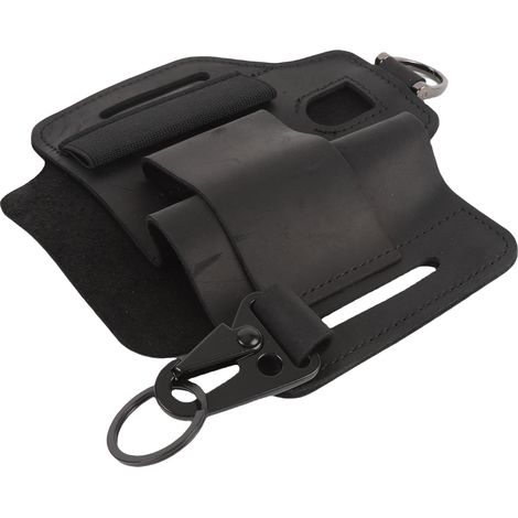 Sacoche ceinture à outils en cuir multifonctionnelle et portable, idéale pour les aventures en plein air et les travaux de réparation (noire). (1/5)