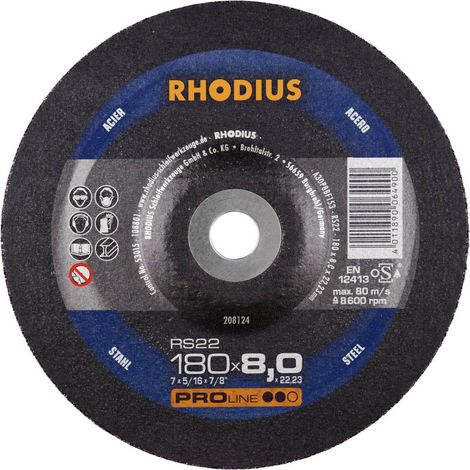 Rhodius 208124 RS22 Disque à ébarber acier, Fonte 10 pc(s) (1/2)