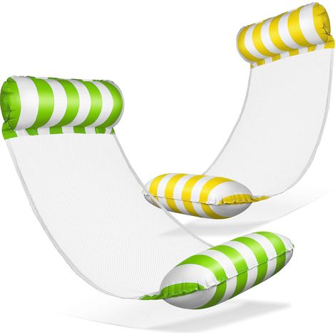 – Matelas Hammac Gonflable avec 2 Chambres à Air et Filet en Nylon pour Piscine – Matelas Flottant Relax pour Adultes et Enfants – Accessoire d’Été pour Piscine (1/5)