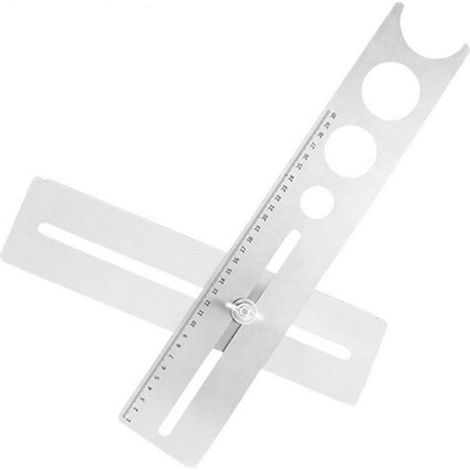 Rilevatore di fori per piastrelle da 400 mm, misurazione precisa, strumento di foratura universale portatile in acciaio inossidabile per marmo. (1/5)