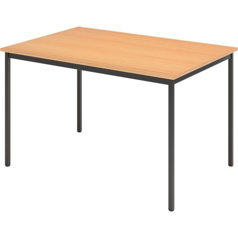 bümö Kantinentisch Serie-V Rechteck: 120x80 cm Buche/Schwarz (1/5)