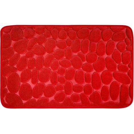 WOHNDIRECT Memoryschaum Badematte LONDON - 1 Stück 50x80 cm, Rot