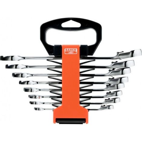 BAHCO - Jeu de clés mixtes à cliquet - 8 pcs/support en plastique