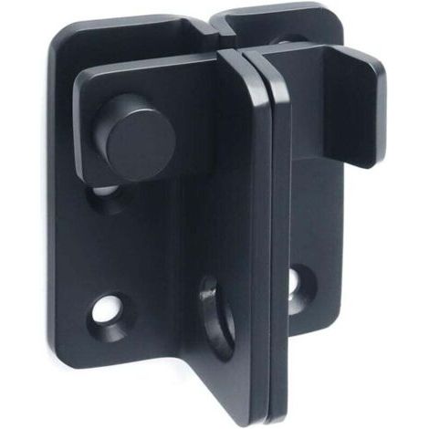 Schiebetürriegel, Türschloss, Rollladenriegel, Türriegel, Drehtürriegel, Riegel mit Schrauben für Tür, Fenster, Schrank und Garten, Oberfläche aus mattschwarzem Edelstahl, Modell EMS3005-B. (1/4)