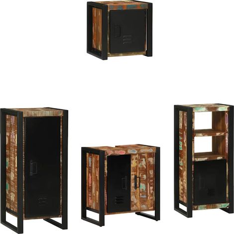 Maison Exclusive - Badezimmermöbel-Set mit Regal 4 pcs Massives u