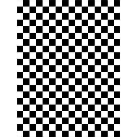 Tapis Personnalité Créative Tapis en Damier Salon Chambre Simple Tapis Quadrillé Noir Et Blanc Coussin De Canapé Carré Frais Tapis Décoratifs pour La Maison (Noir) (1/5)