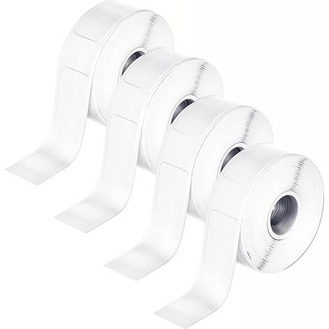 Lot de 4 rouleaux d'étiquettes autocollantes P15 de 12 mm x 40 mm, compatibles avec imprimante d'étiquettes P15, convient pour la maison, le bureau, l'école, l'organisation de entrepôts, blanc, 160 (1/5)