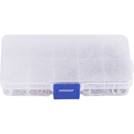 Lot de 300 rondelles plates en acier inoxydable M2 à M6, assortiment avec boîtier plastique de rangement. (1/5)