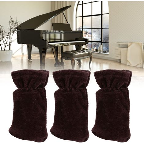 3 Pièces Housses de Protection pour Pédales de Piano en Peluche Douce, Accessoire Musical Universel (Marron) (1/5)