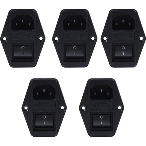 5X Terminaison de Soudure IEC 320 C14 Filtre + Commutateur de Bateau + Porte-Fusible (1/5)