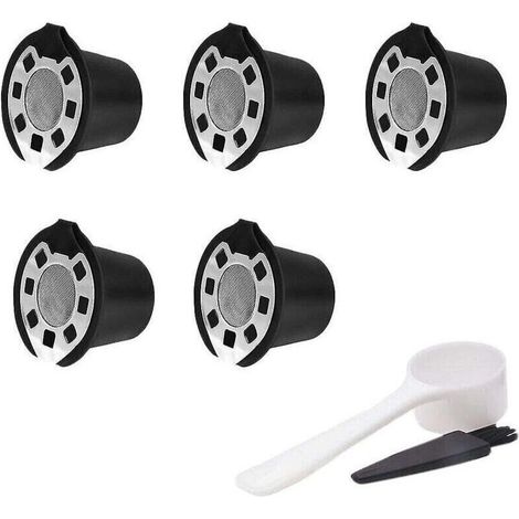 Lot de 5 filtres à café pour capsules de café rechargeables en acier inoxydable (1/4)