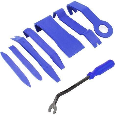 Set mit 8 Stück Multifunktions-Installations-Entfernungswerkzeug, für Autoradio-Audio-Innenverkleidung, Armaturenbrett, Installations-Hebelwerkzeug (blau) (1/5)