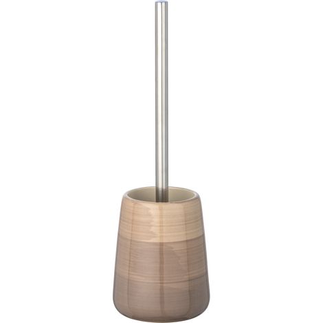 WENKO Porte Brosse WC Pottery, brosse WC noire, céramique peinte à la main, Ø 12,5x39,5 cm, sable (1/3)