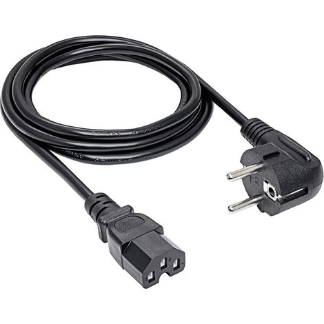 Akyga Strom Anschlusskabel [1x Schutzkontakt-Stecker - 1x Kaltgeräte-Buchse C15] 1.8 m Schwarz