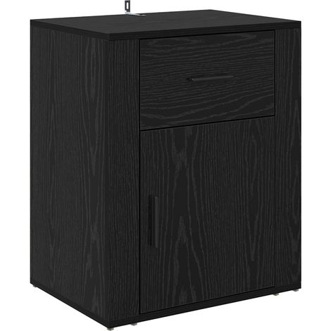Maison Exclusive - Armadio da Notte Rovere Nero 35 x 50 x 60 cm Legno multistrato
