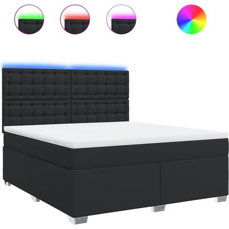 Maison Exclusive - Boxspringbett mit Matratze Schwarz 180x200 cm