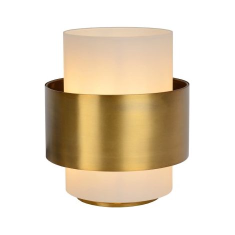 Lampada da tavolo Lucide Firmin vetro bianco oro E27