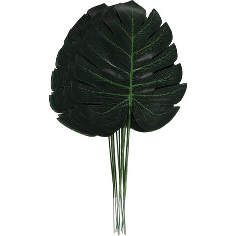 Plantes Artificielles Monstera 12pcs en Soie, Ambiance Estivale Tropicale (1/5)