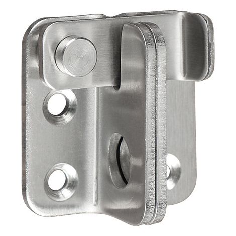 Pestillo de puerta abatible de acero inoxidable de 45x42 mm, pestillo para portón de apertura izquierda, cerrojo deslizante con orificio para candado, color plata. (1/4)