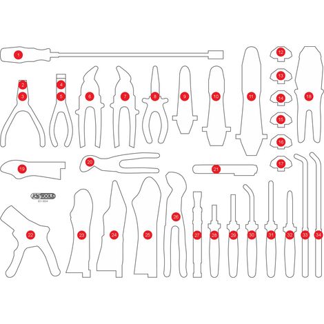 KS TOOLS Leere Schaumstoffeinlage zu 821.0034 ( 821.0034-97 ) (1/2)