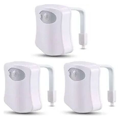Veilleuse LED multicolore pour toilettes - Lampe de salle de bain activée par le mouvement avec éclairage intelligent de la cuvette (1/5)
