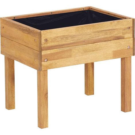 Jardinière, Pot de Fleurs d'extérieur, Lit surélevé 50x40x45 cm Bois massif d'acacia OIB1404E (1/5)