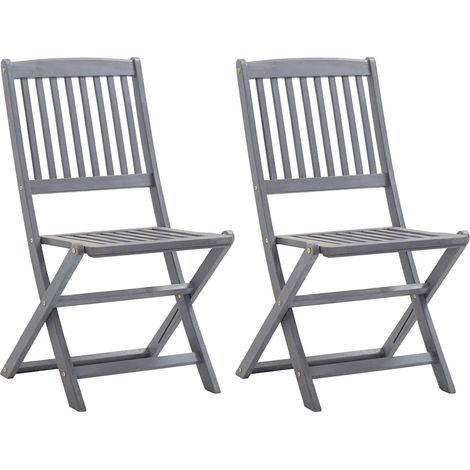 Maison Exclusive - Sedie Pieghevoli 2pz con Cuscini in Massello Acacia (1/5)
