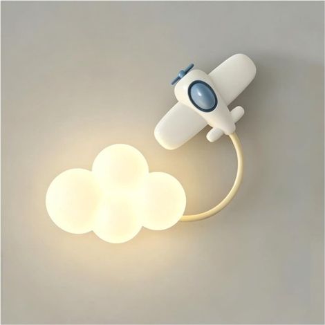 Applique murale - Applique murale nuage - Applique murale pour chambre d'enfant - Applique murale à motif animal - Intensité réglable - Abat-jour blanc, convient pour l'éclairage de la chambre et de l (1/5)