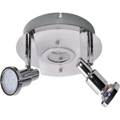 BRILONER- 1 PLAFONIERA Ø20CM- GU10- 3LEDx3Wx250LUMEN + 1 LEDx5Wx400LUMEN - CROMO SATINATO (1/2)