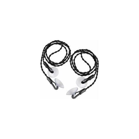 Corde à Linge Voyage, 2 Pièce Corde à Linge Etendoir à Ventouse Rétractable Portable pour Intérieur ou Extérieur, Voyage, Camping Randonnée, Noir (1/5)