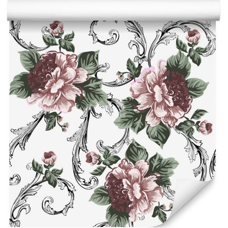 Carta da parati con fiori in fiore per soggiorno e camera da letto, 50x1000 cm (1/5)