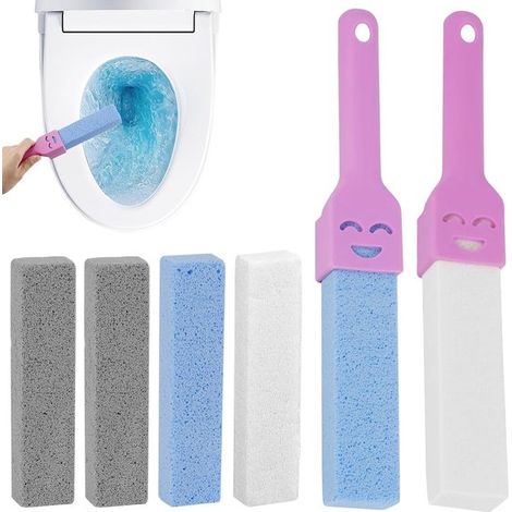 Toilettenbürsten aus Bimsstein – 15 x 3,5 x 2,5 cm Bimsstein-Reinigungsbürste für Toilette/Küche/Pool – Bimsstein-Toilettenbürste mit Griff und Stiel – Bimsstein (1/5)
