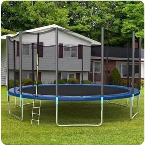 Ersatz-Sicherheitsnetz für Trampoline, 1,8 m, 3 m, 3,6 m, 4,2 m, Trampolinzubehör, Freizeit, engmaschiges Netz, verschließbarer Eingang, Schwarz, 4,2 m – 6 Stangen (1/5)