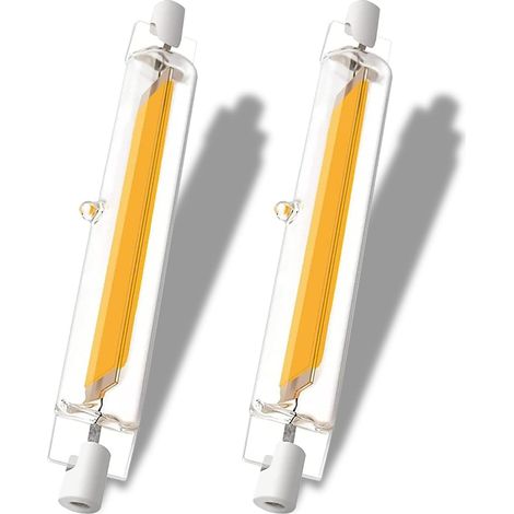 Lot de 2 ampoules LED R7S 118 mm dimmables, 20W équivalent 200W halogène, sans scintillement, blanc chaud 3000K 2000LM, AC 220-240V, éclairage 360°, pour lampe sur pied et projecteur (1/5)