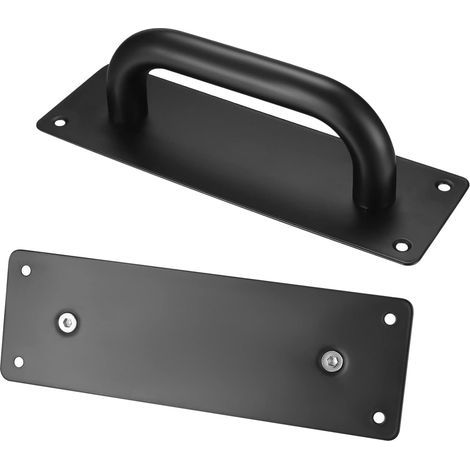 lot de 2.Poignée sur la porte avec plaque, Poignées de porte coulissantes avec plaque arrière, Poignées de porte, fixation de la poignée,20045mm,noir (1/5)