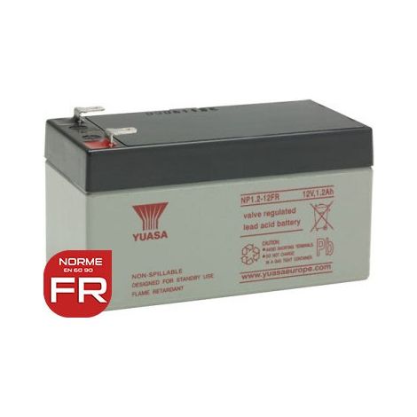 Yuasa – Batterie plomb AGM 12V 1.2Ah étanche – Système immobilisation électrolyte – Applications : onduleur, équipements médicaux, systèmes d'alarme