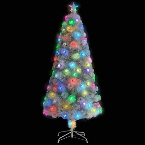 Albero Natale Albero natalizio Albero festivo Preilluminato Bianco 150 cm in Fibra Ottica (1/5)