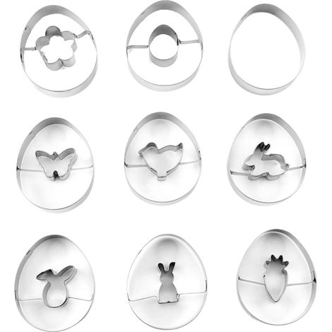 de 9 emporte pièces de Pâques en acier inoxydable pour