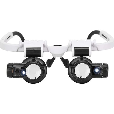 Loupe de Lunettes,8X 15x 23x Tête Portant Une loupe avec Bandeau Lumineux LED Loupe pour la Lecture,Loupe de Lunettes,Loupe de Tatouage,Réparation de bijoutier (1/5)