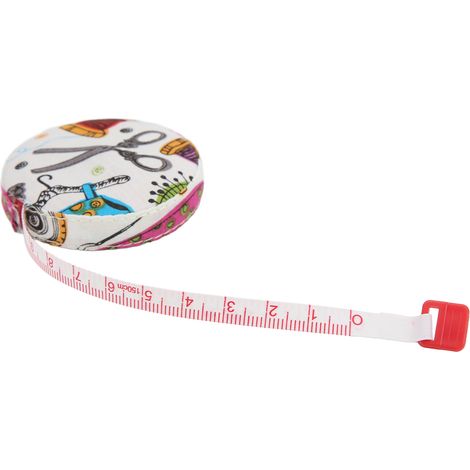 Mètre Ruban de Couture 150 cm, Double Face avec Arrêt Auto pour Taille et Bricolage (1/5)