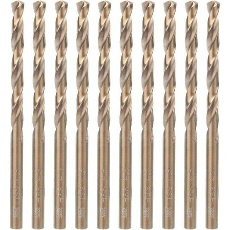 10 Forets HéLicoïDaux En Acier Rapide Hss Outils de Forage Pour Acier Inoxydable Plaque de Fer Bois Plastique Aluminium (4.5mm) (1/5)