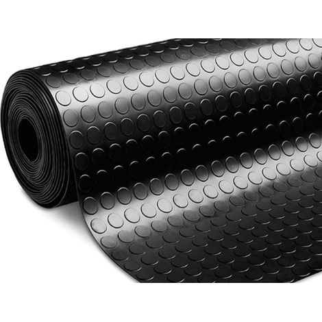 Tappeto Rivestimento Pavimento Gommato PVC Con Bolle Colore Nero Bollato, misura100x50coloreFloor Nero