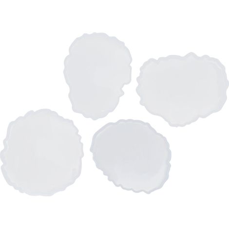 Lot de 4 moules en résine pour sous-verre, démoulage facile, utilisation simple, réutilisables, DIY décoration et cadeau. (1/5)