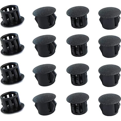 Lot de 20 Bouchons de Trou de 6 mm en Plastique, Bouchons pour Trous de Forage, Noir, Couvercles Décoratifs pour Tiroir, Armoire, Meubles (1/5)