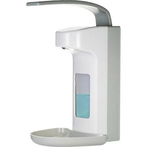 Armbedienbarer, wandmontierter, manueller Einzelflaschen-Seifenspender (500 ml), Shampoo- und Handdesinfektionsmittelspender für Sanitäranlagen. (1/5)