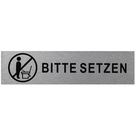 Türschild eden-park bitte setzen Aluminium 16x4 cm