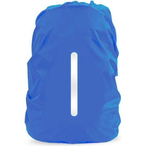 Funda impermeable para mochilas y bolsos escolares (25-70L), funda/capa impermeable para mochila con reflectores para senderismo, acampada y ciclismo (azul marino, M)